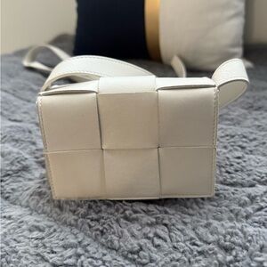 White Bottega Mini Cassette bag